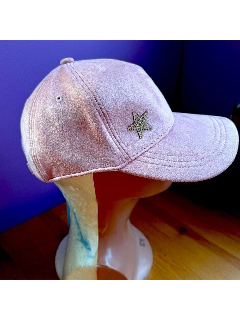Joy mangana pink micro suede baseball cap